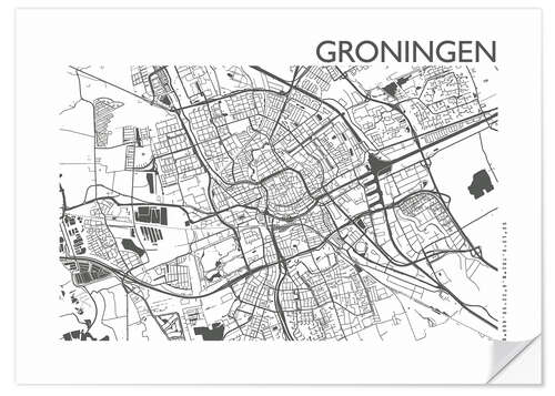 Sticker mural Plan de la ville de Groningue