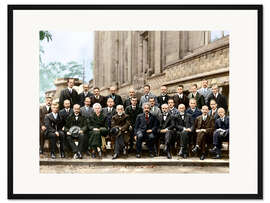 Gerahmter Kunstdruck Fünfte Solvay-Konferenz, 1927 (koloriert)