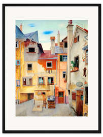 Gerahmter Kunstdruck Alte Häuser in Lindau