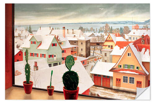Naklejka na ścianę Winter landscape - view from the studio