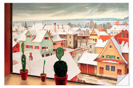 Wandsticker Winterlandschaft - Blick aus dem Studio