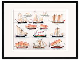 Gerahmter Kunstdruck Jolle, Bugalet und Flambart