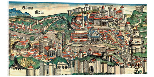 Foam board print Rome in 1490