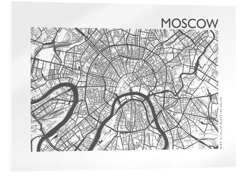 Acrylic print City map of Moscow