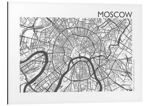 Tableau en aluminium Plan de la ville de Moscou