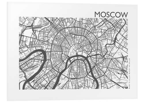 Foam board print City map of Moscow