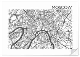 Sticker mural Plan de la ville de Moscou