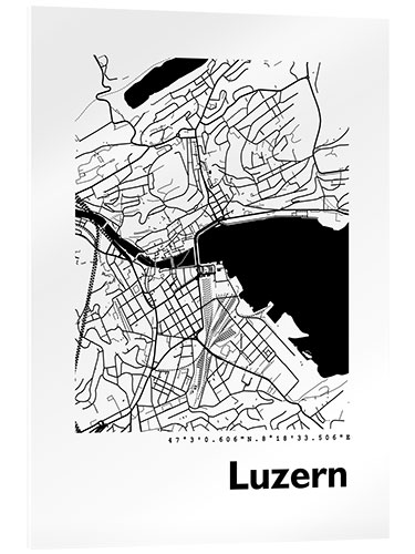 Quadro em acrílico Mapa de Lucerna