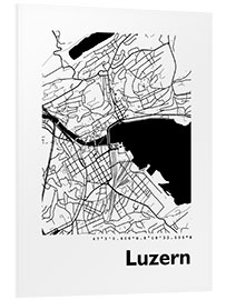 Cuadro de PVC Mapa de la ciudad de Lucerna