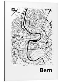 Aluminium print City map of Bern