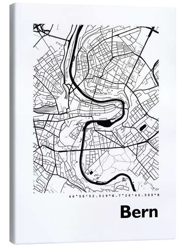 Canvas print City map of Bern