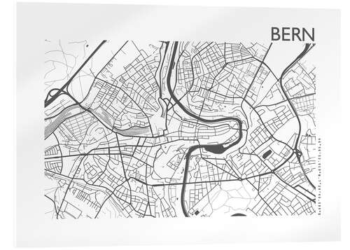 Acrylglasbild Bern – Stadtplan