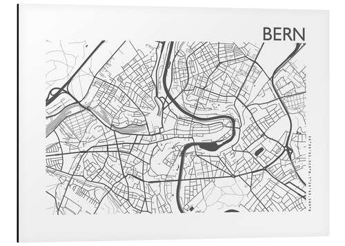 Aluminium print Bern – city map