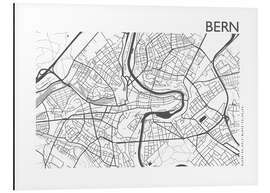 Cuadro de aluminio Bern – mapa de la ciudad