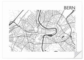 Sticker mural Bern – plan de la ville