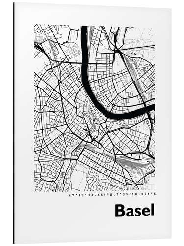 Quadro em alumínio Mapa de Basileia