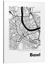 Aluminium print City map of Basel