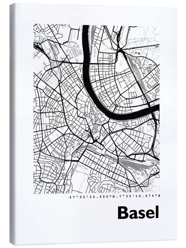 Canvas print City map of Basel