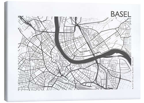 Canvas print City map of Basel