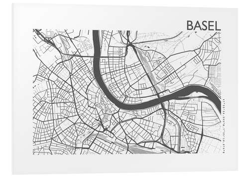 Foam board print City map of Basel