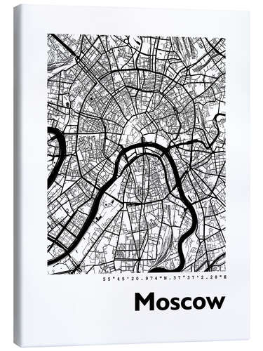 Canvastavla City map of Moscow