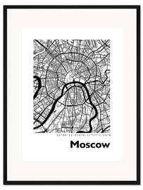 Gerahmter Kunstdruck Stadtplan von Moskau