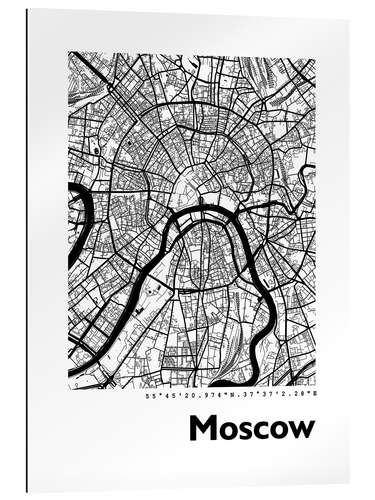 Quadro em plexi-alumínio Mapa de Moscou