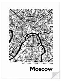 Sticker mural Plan de la ville de Moscou