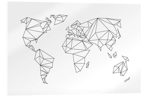 Akrylbilde Geometrical world map