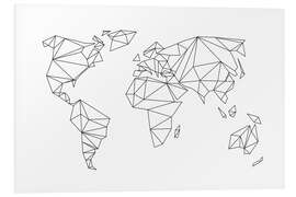 Stampa su PVC Mappa del mondo geometrica