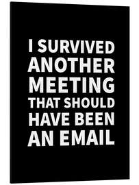 Magnettafel I Survived Another Meeting (schwarz)