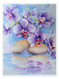 Wall print  Purple orchids - Maria Földy