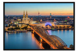 Gerahmter Kunstdruck Köln am Abend