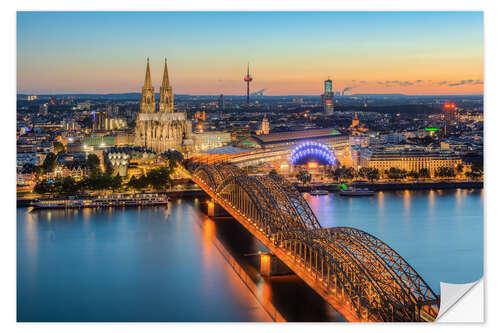 Wandsticker Köln am Abend