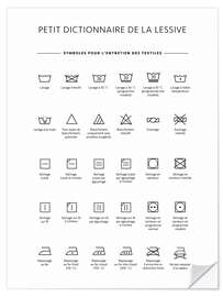 Wall sticker Washing and Care Symbols (French)