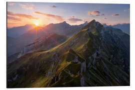 Aluminiumsbilde Sunrise in the Alps - Switzerland