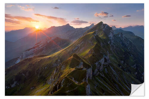 Adesivo murale Alba nelle Alpi - Svizzera