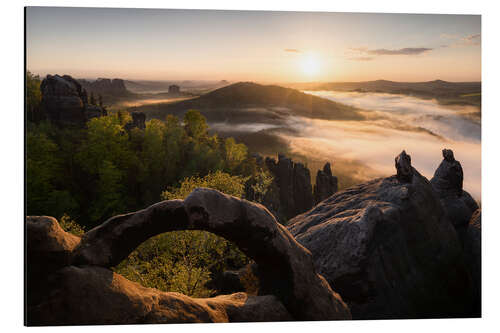 Print på aluminium Scenic view in Saxon Switzerland