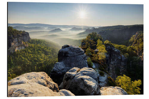 Aluminium print Saxon Switzerland in spring