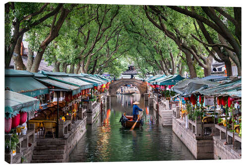 Leinwandbild Wasserdorf Tongli, China