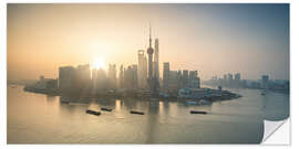 Naklejka na ścianę Shanghai skyline at sunrise