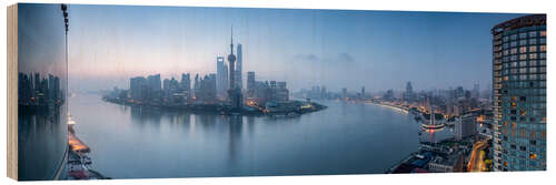 Wood print Skyline of Pudong