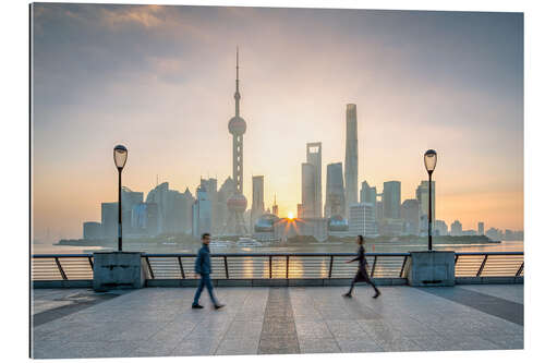 Gallery print Waterfront of Shanghai in front of the Pudong skyline