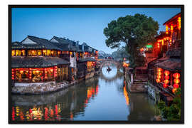 Gerahmter Kunstdruck Wasserdorf Xitang, China