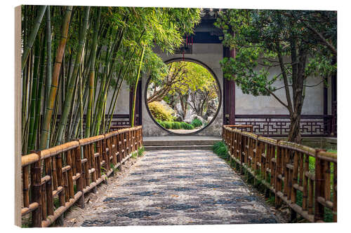 Holzbild Chinesischer Garten in Suzhou