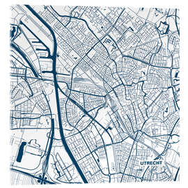 Cuadro de metacrilato Mapa de la ciudad de Utrecht