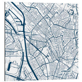 Cuadro de aluminio Mapa de la ciudad de Utrecht