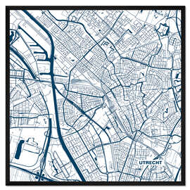 Gerahmter Kunstdruck Stadtplan von Utrecht