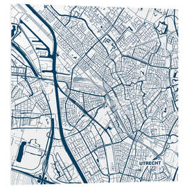 Foam board print City map of Utrecht