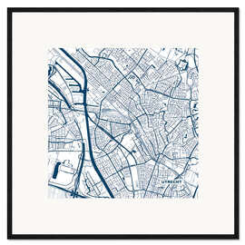 Ingelijste kunstdruk City map of Utrecht